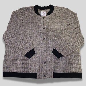 ISAAC MIZRAHI LIVE! Boucle Tweed Bomber Jacket NWT Size 3XL